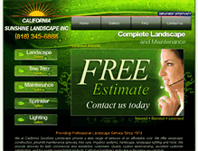 Tablet Screenshot of californiasunshinelandscape.com